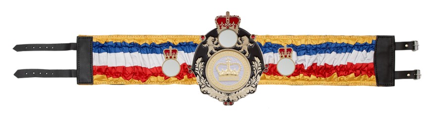 QUEENSBURY WHITE CHAMPION CROWN SILK CHAMPIONSHIP BELT - QUEEN/B/WHTGEM/SILK - AVAILABLE IN 6 COLOURS QUEENSBURY WHITE CHAMPION CROWN SILK CHAMPIONSHIP BELT - QUEEN/B/WHTGEM/SILK - AVAILABLE IN 6 COLOURS